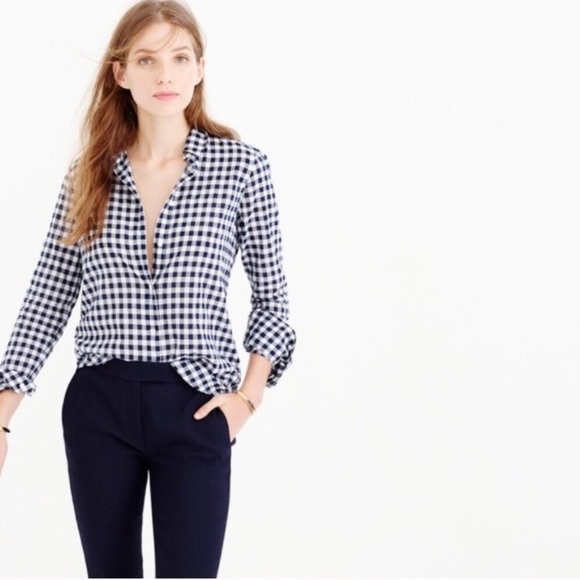 J. Crew Tops - J. Crew Classic Fit Boy Shirt in crinkle gingham